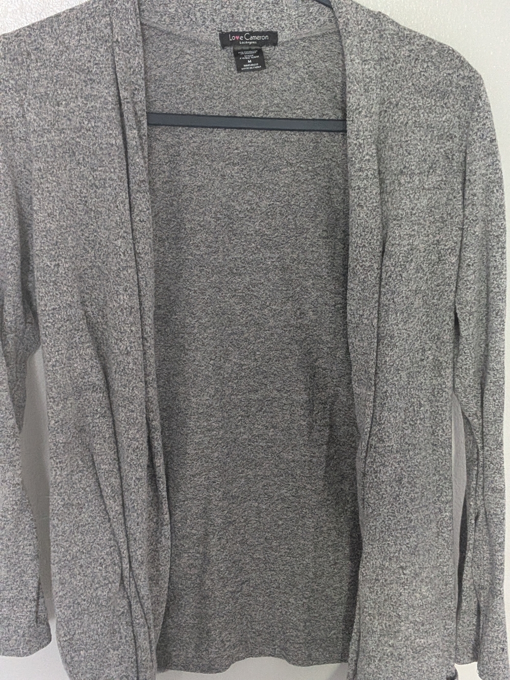 Love Cameron Los Angeles Gray Open-Front Women's Sweater Cardigan